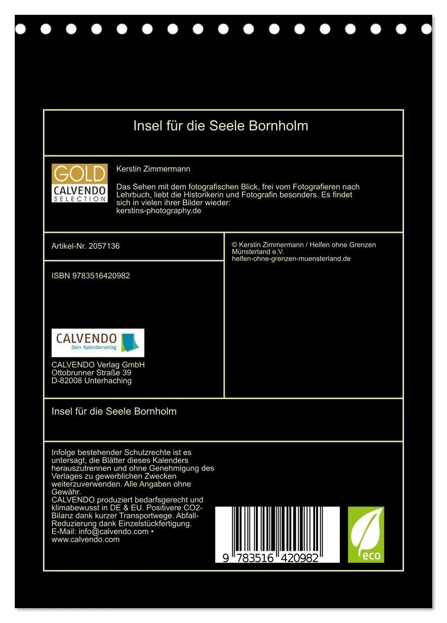 Bild: 9783516420982 | Insel für die Seele Bornholm (Tischkalender 2026 DIN A5 hoch),...