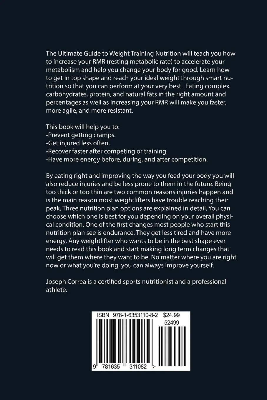 Rückseite: 9781635311082 | The Ultimate Guide to Weight Training Nutrition | Joseph Correa | Buch