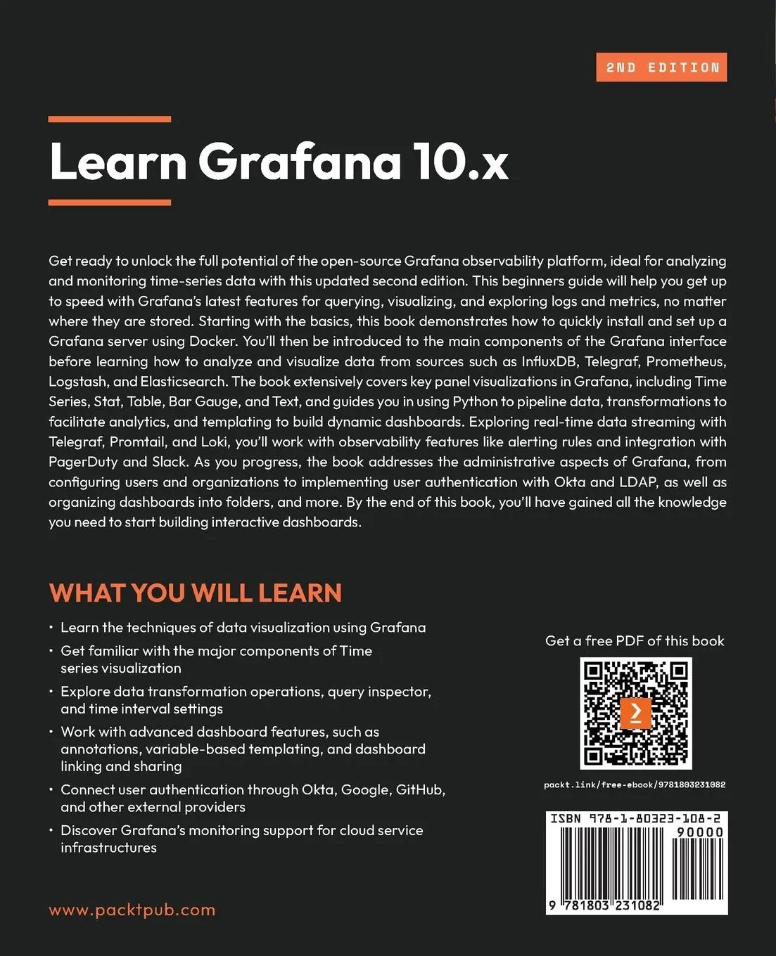 Rückseite: 9781803231082 | Learn Grafana 10.x - Second Edition | Eric Salituro | Taschenbuch