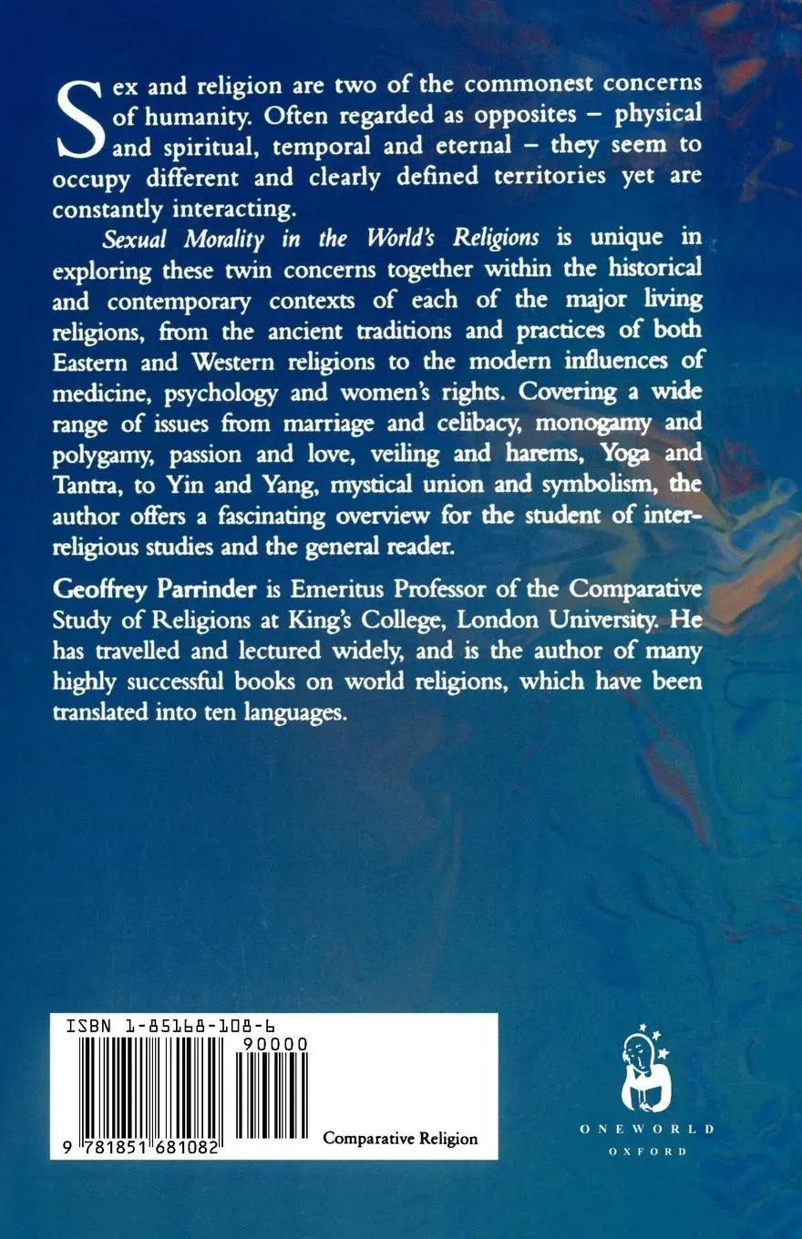 Rückseite: 9781851681082 | Sexual Morality in the World's Religion | Geoffrey Parrinder (u. a.)