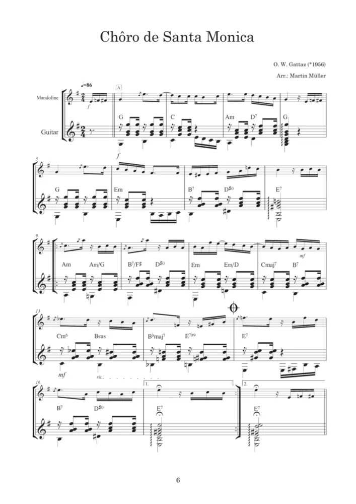 Bild: 9783864111082 | CHORO, 2 Teile | Musik für Mandoline/ Gitarre | Martin Müller | Bundle