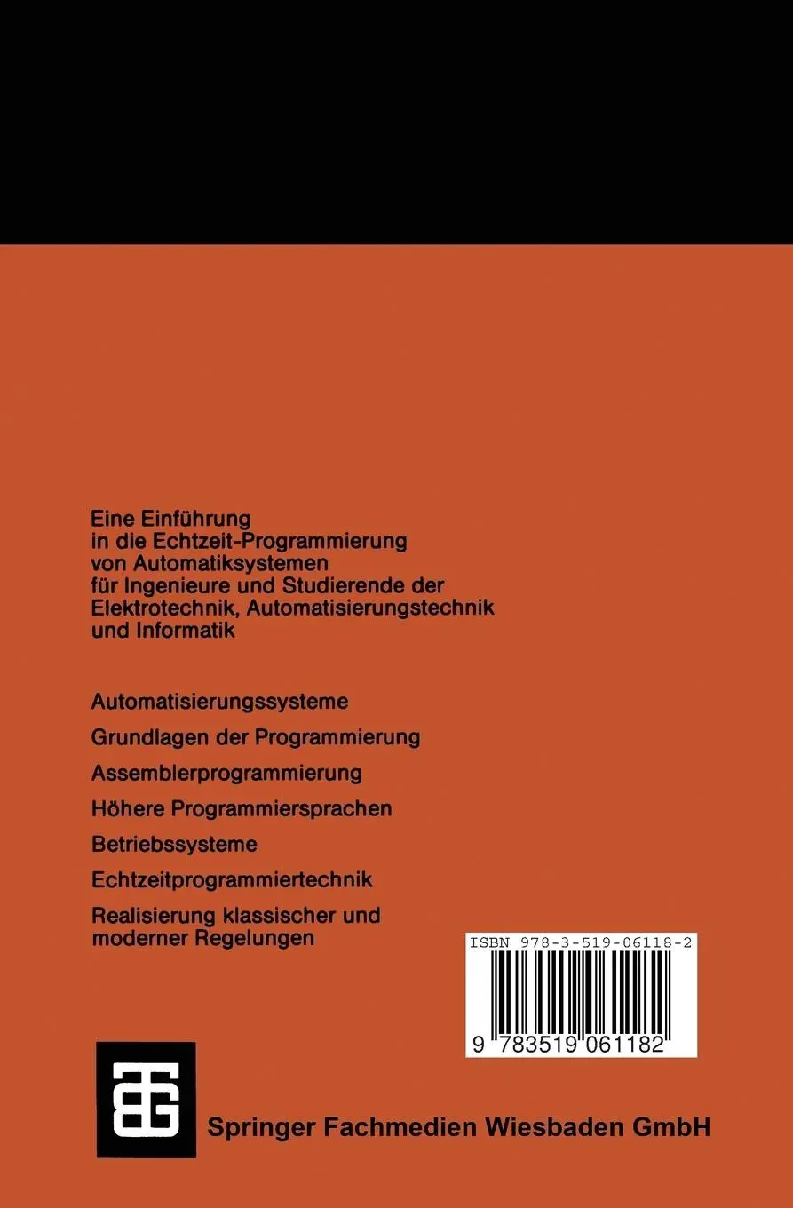 Rückseite: 9783519061182 | Echtzeit-Programmierung bei Automatisierungssystemen | Taschenbuch