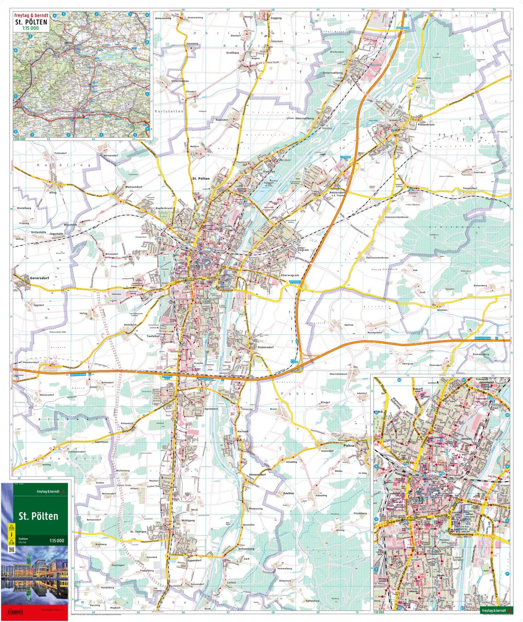 Bild: 9783707921182 | St. Pölten, Stadtplan 1:15.000, freytag &amp; berndt | (Land-)Karte | 2022