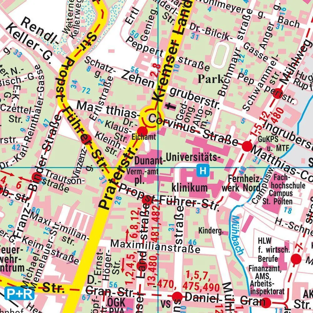 Bild: 9783707921182 | St. Pölten, Stadtplan 1:15.000, freytag &amp; berndt | (Land-)Karte | 2022