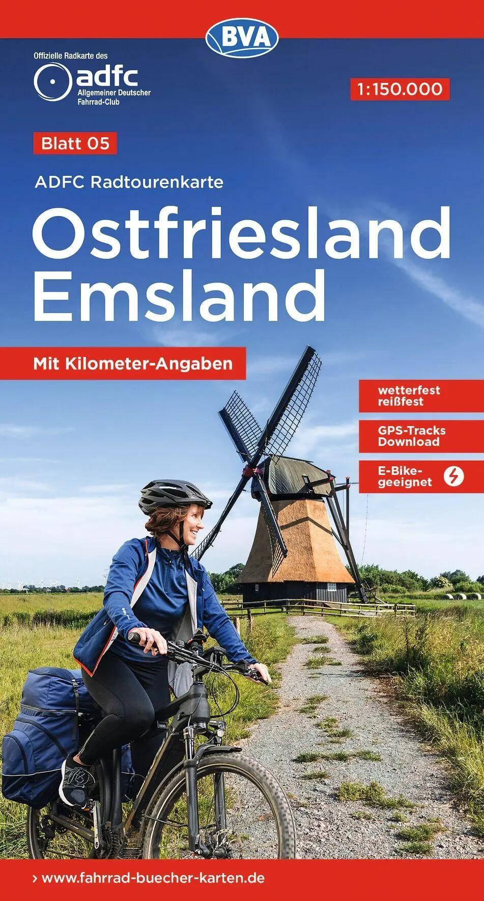 Cover: 9783969901182 | ADFC-Radtourenkarte 5 Ostfriesland / Emsland 1:150.000, reiß- und...