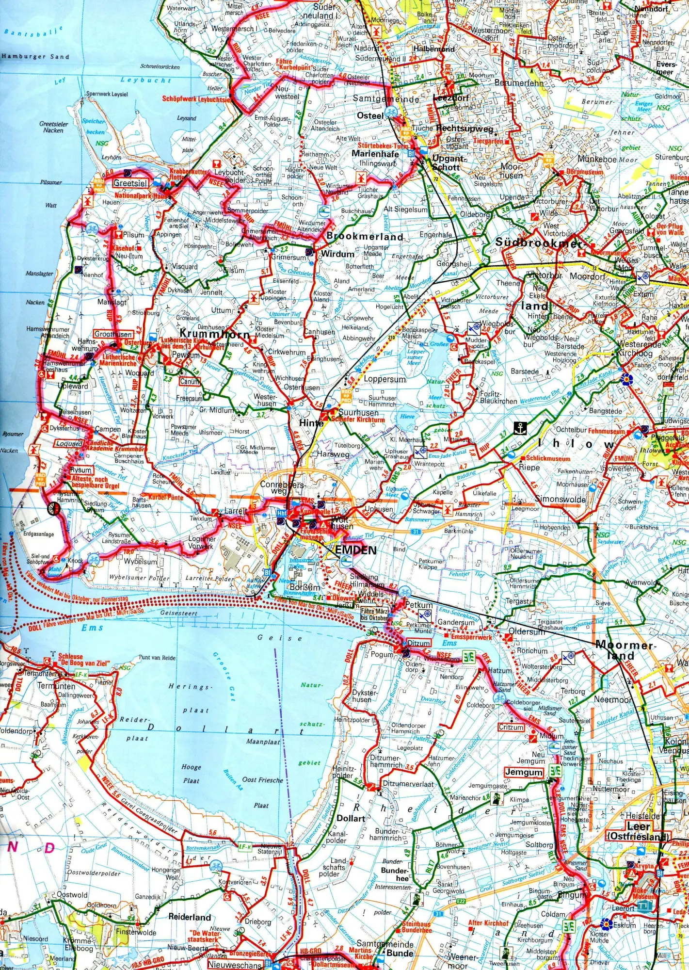 Bild: 9783969901182 | ADFC-Radtourenkarte 5 Ostfriesland / Emsland 1:150.000, reiß- und...