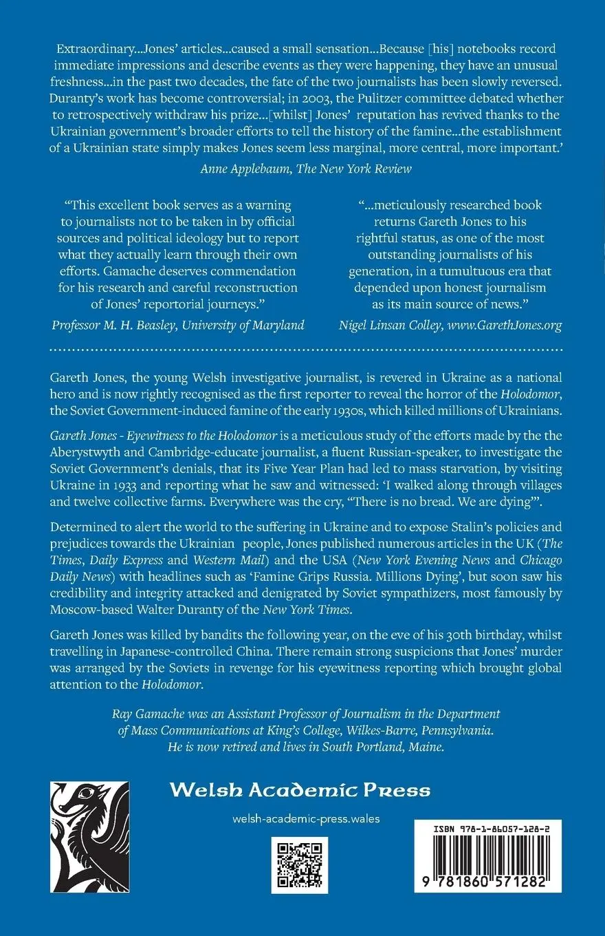 Rückseite: 9781860571282 | Gareth Jones | Eyewitness to the Holodomor | Gamache Ray | Taschenbuch