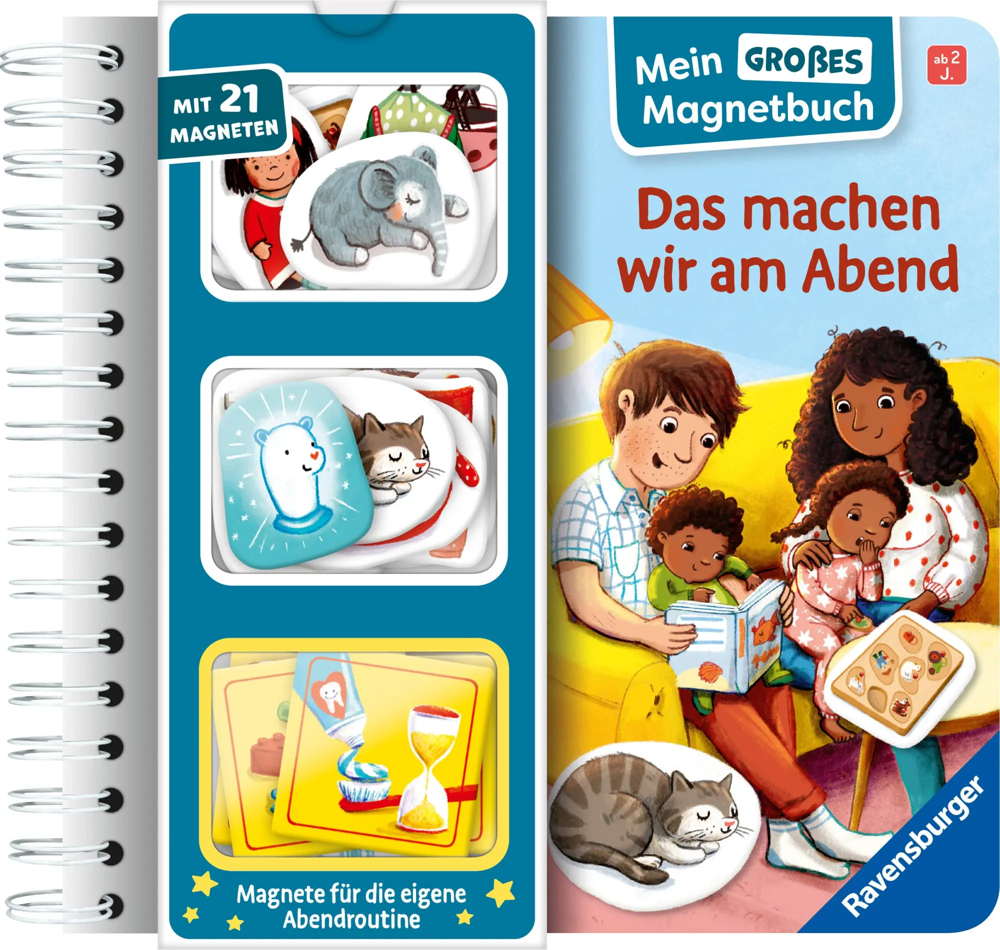 Cover: 9783473421282 | Mein großes Magnetbuch - Das machen wir am Abend | Mit 21 Magneten