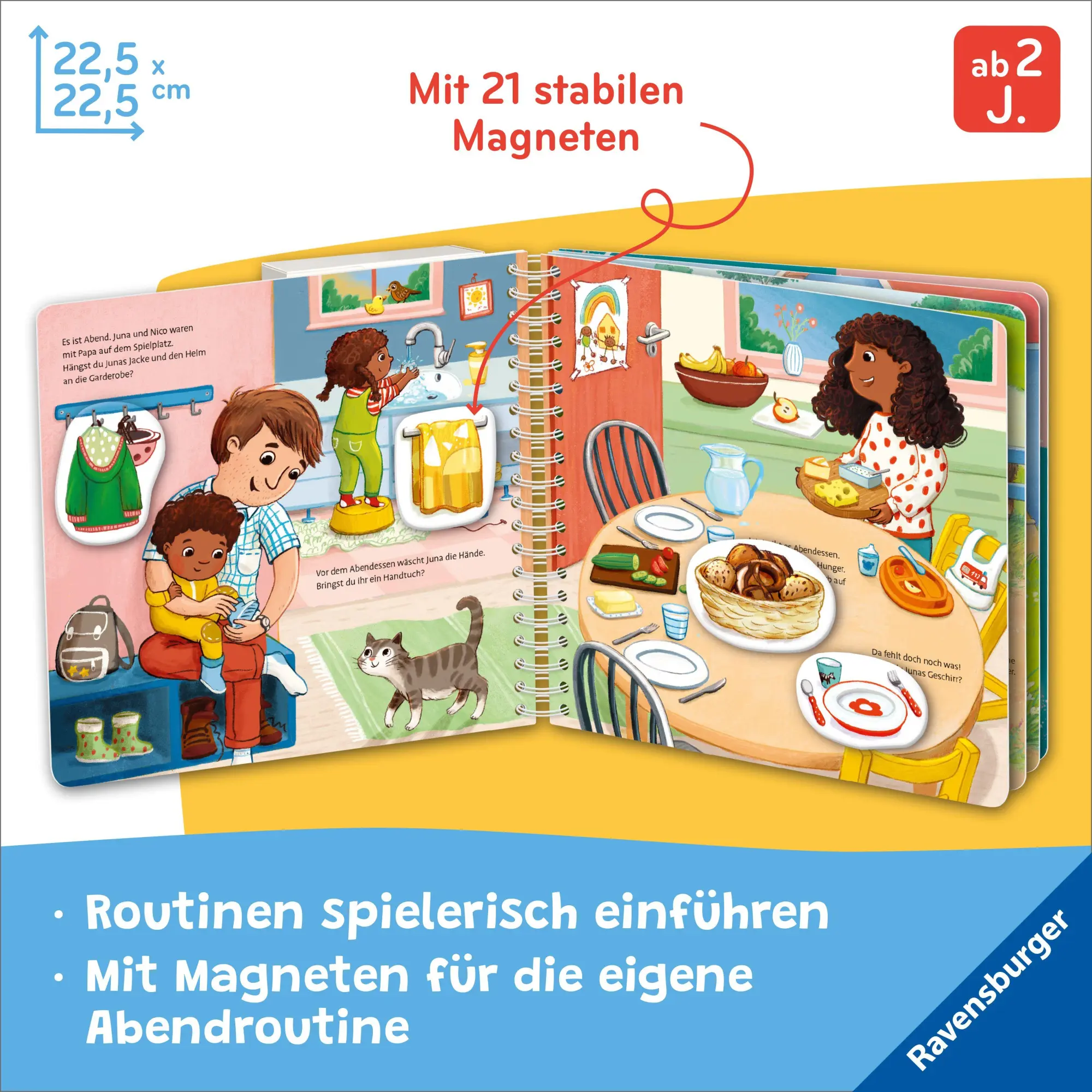Bild: 9783473421282 | Mein großes Magnetbuch - Das machen wir am Abend | Mit 21 Magneten