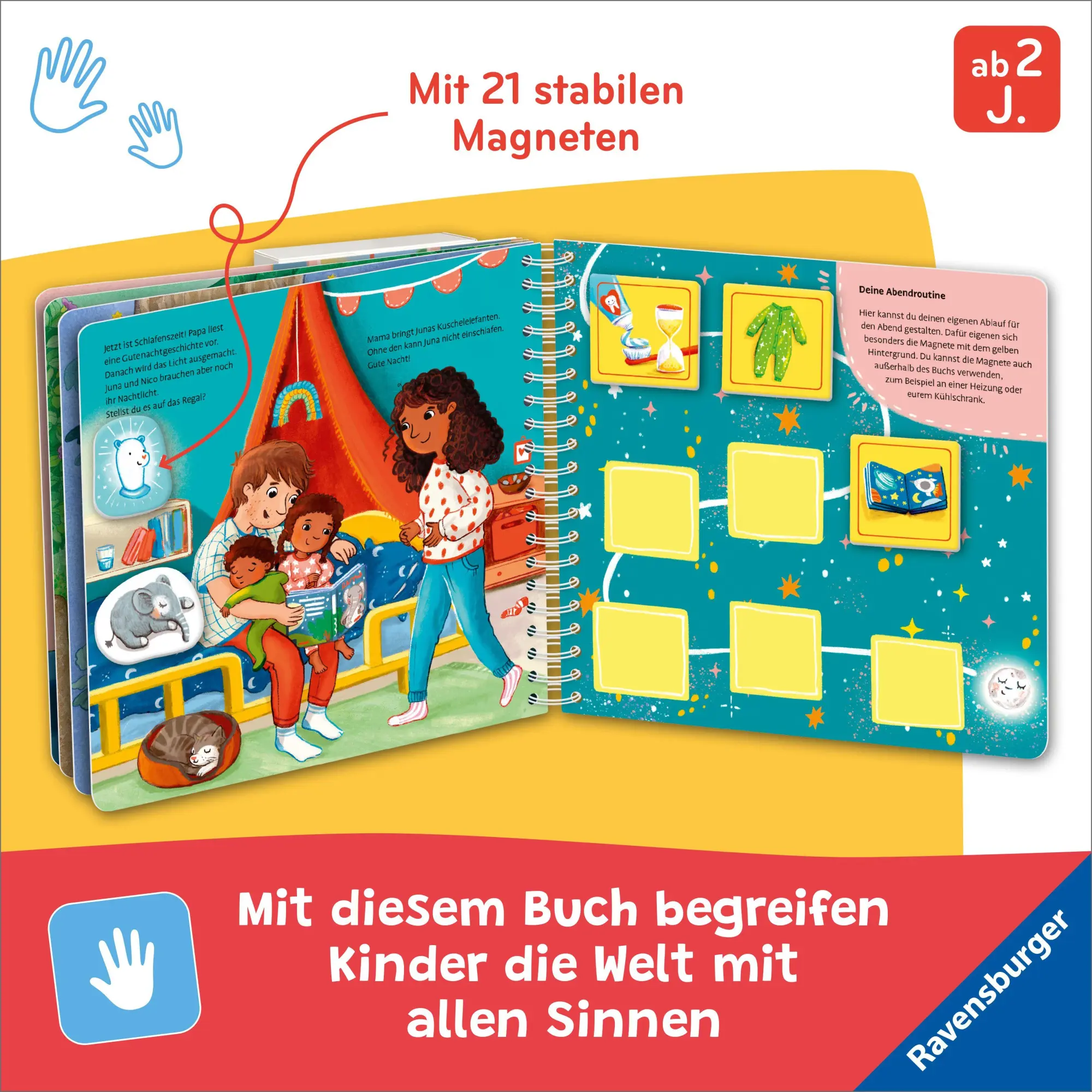 Bild: 9783473421282 | Mein großes Magnetbuch - Das machen wir am Abend | Mit 21 Magneten