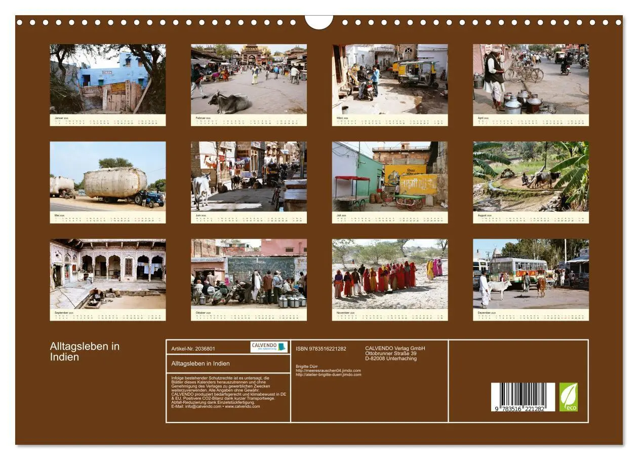 Bild: 9783516221282 | Alltagsleben in Indien (Wandkalender 2026 DIN A3 quer), CALVENDO...
