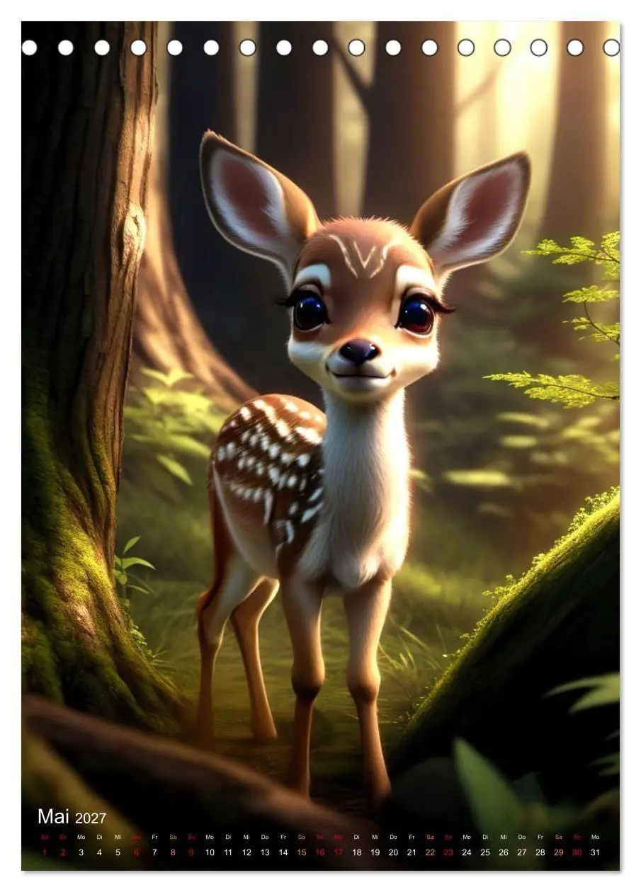 Bild: 9783569241282 | Tiere im Zauberwald (Tischkalender 2027 DIN A5 hoch), CALVENDO...