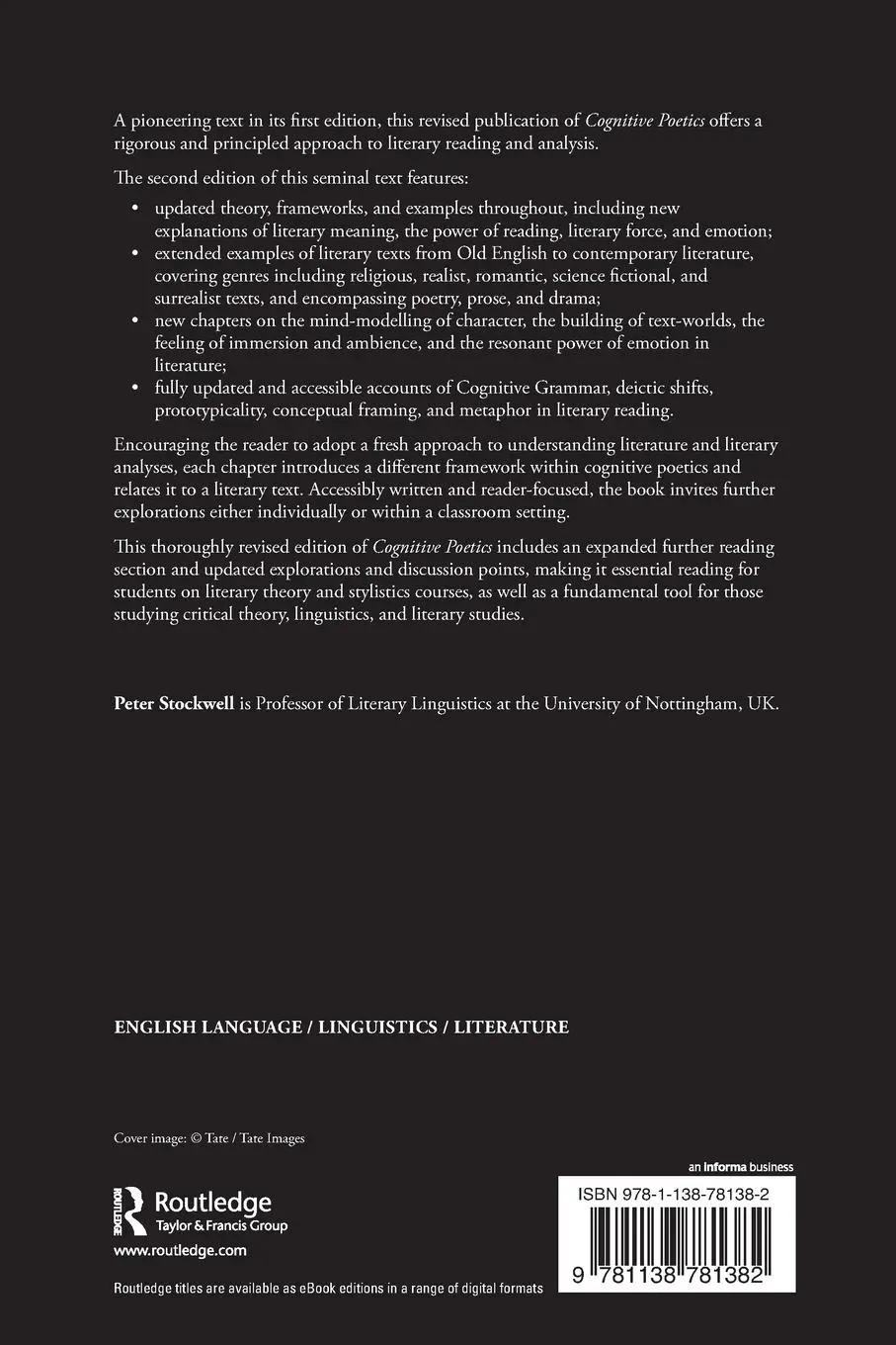 Rückseite: 9781138781382 | Cognitive Poetics | An Introduction | Peter Stockwell | Taschenbuch