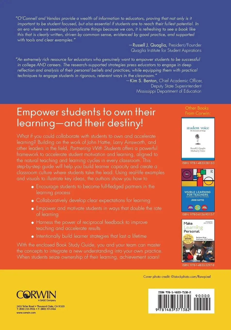 Rückseite: 9781483371382 | Partnering With Students | Building Ownership of Learning | Buch