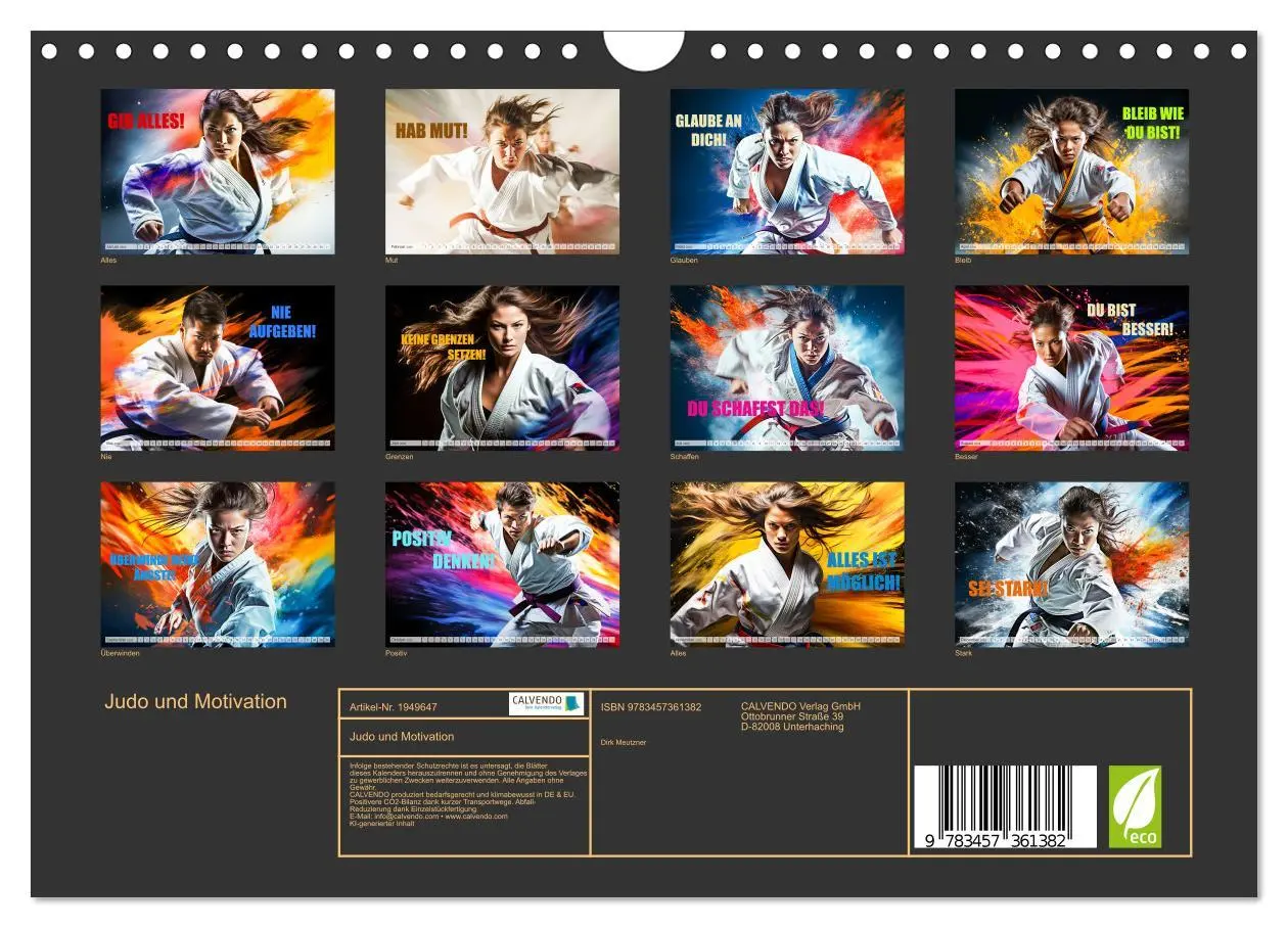 Bild: 9783457361382 | Judo und Motivation (Wandkalender 2026 DIN A4 quer), CALVENDO...