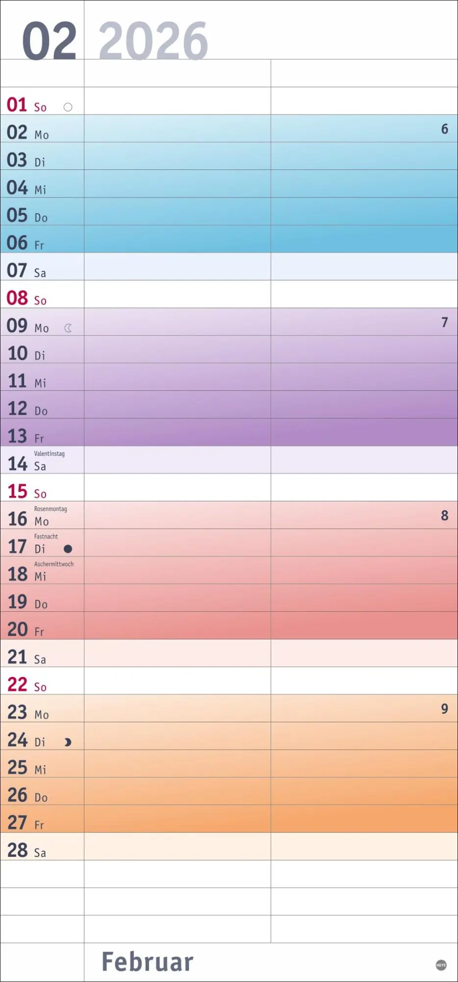 Bild: 9783756411382 | Bunte Wochen Planer für mich 2026 | Heye | Kalender | Spiralbindung