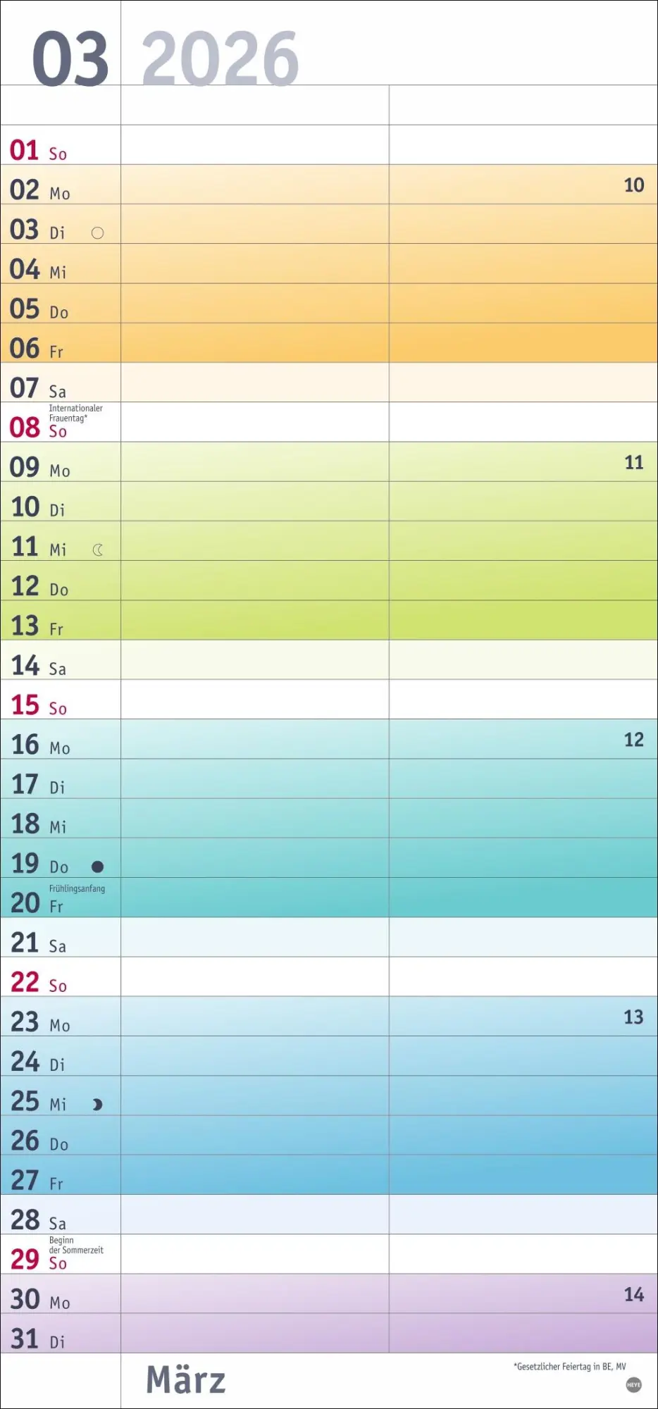 Bild: 9783756411382 | Bunte Wochen Planer für mich 2026 | Heye | Kalender | Spiralbindung