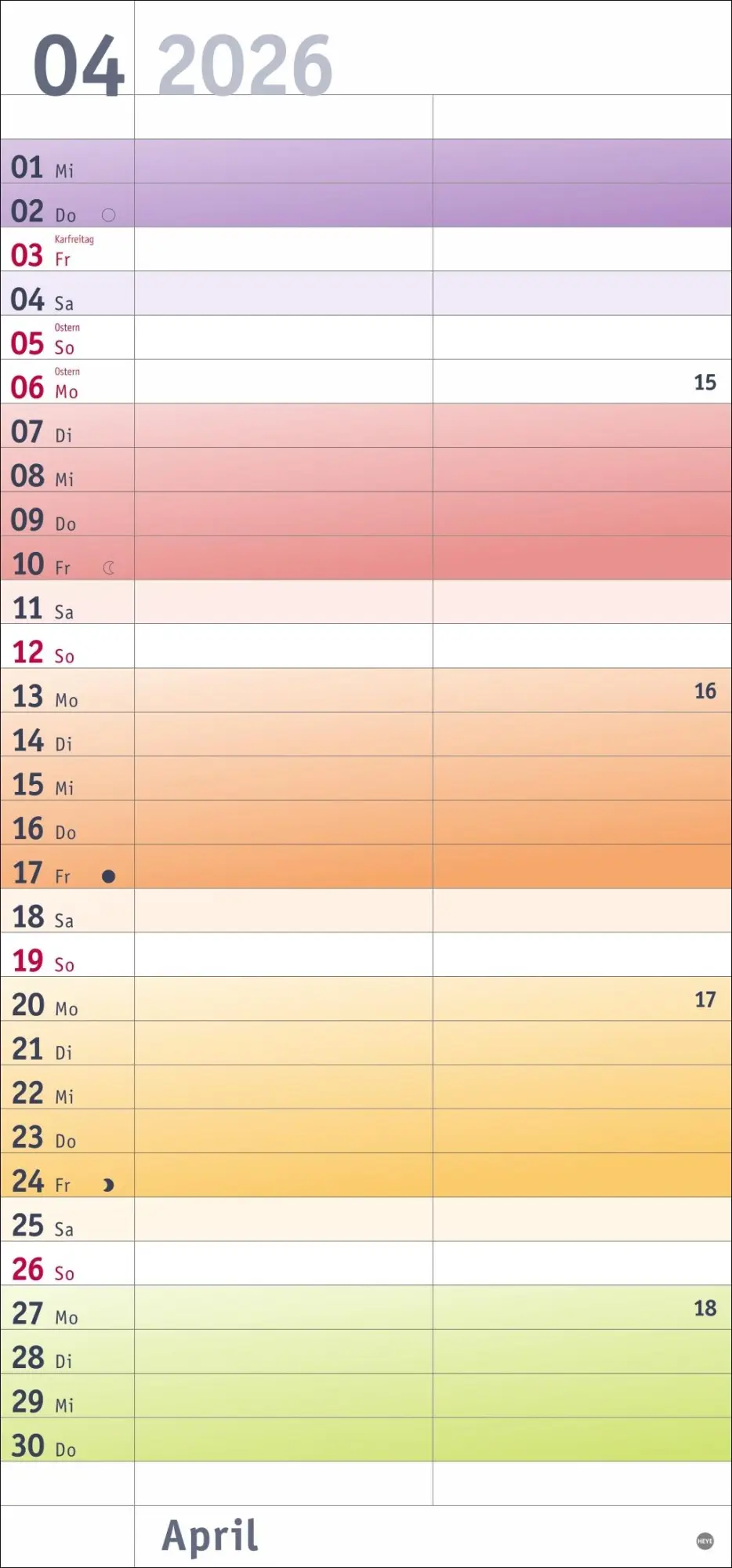 Bild: 9783756411382 | Bunte Wochen Planer für mich 2026 | Heye | Kalender | Spiralbindung