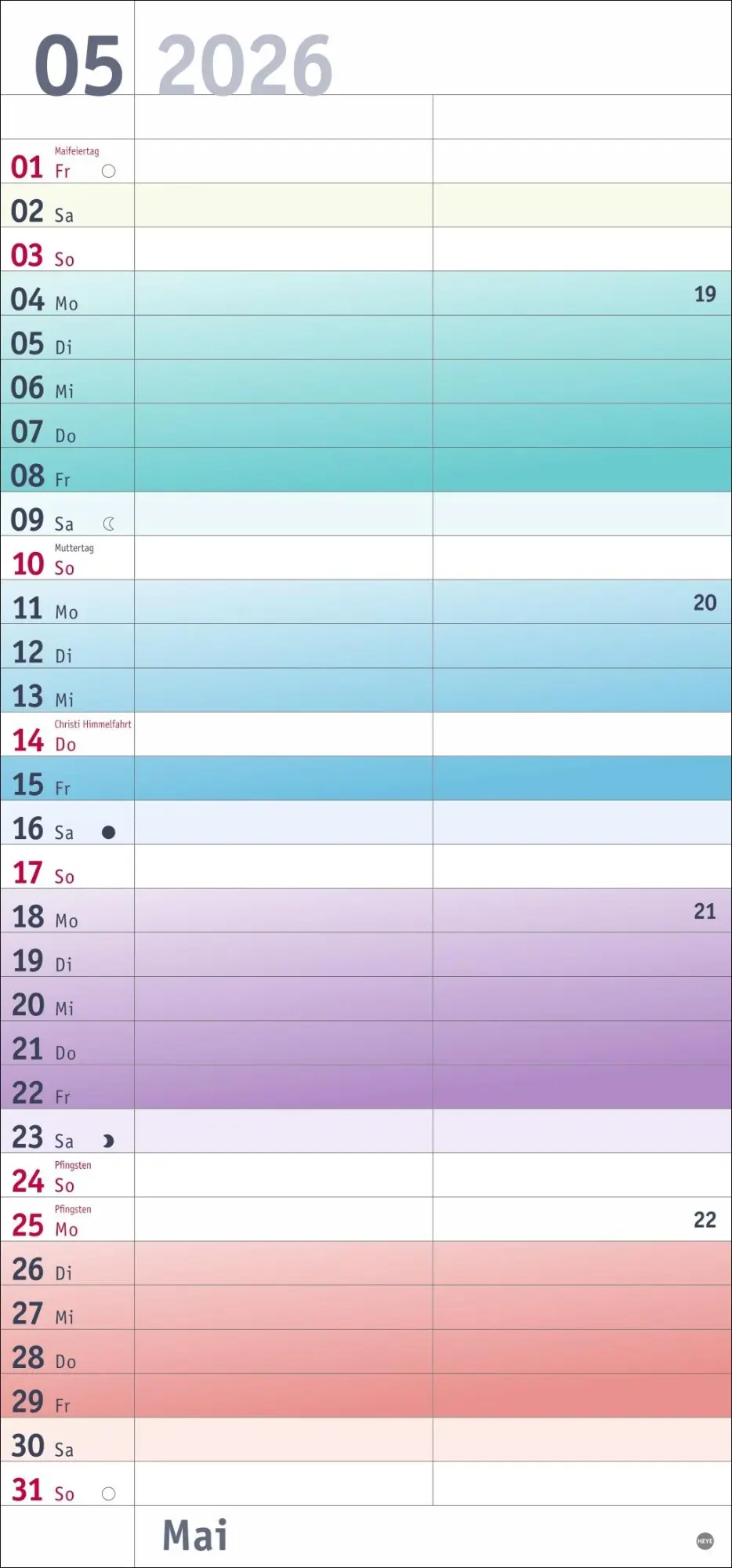 Bild: 9783756411382 | Bunte Wochen Planer für mich 2026 | Heye | Kalender | Spiralbindung