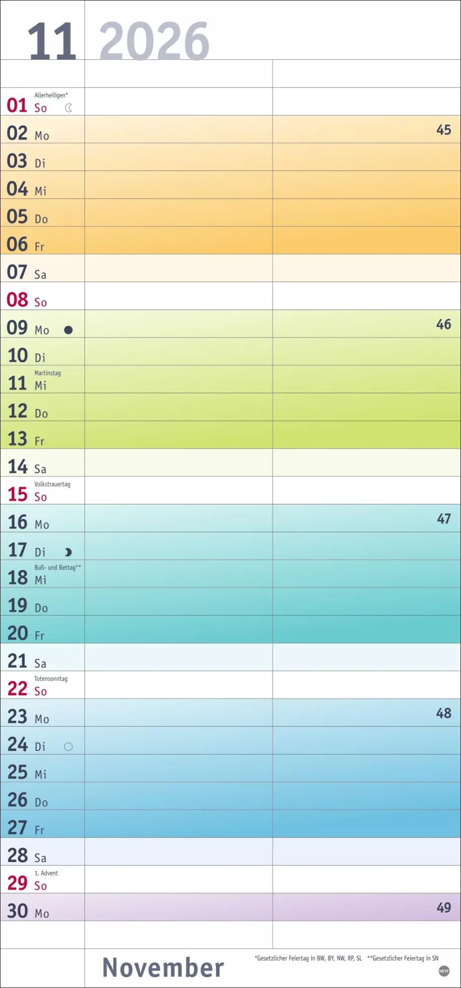 Bild: 9783756411382 | Bunte Wochen Planer für mich 2026 | Heye | Kalender | Spiralbindung
