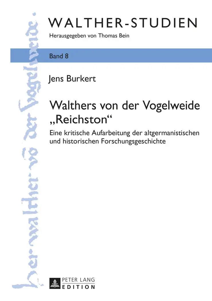 Cover: 9783631661482 | Walthers von der Vogelweide 'Reichston' | Jens Burkert | Buch | 2015