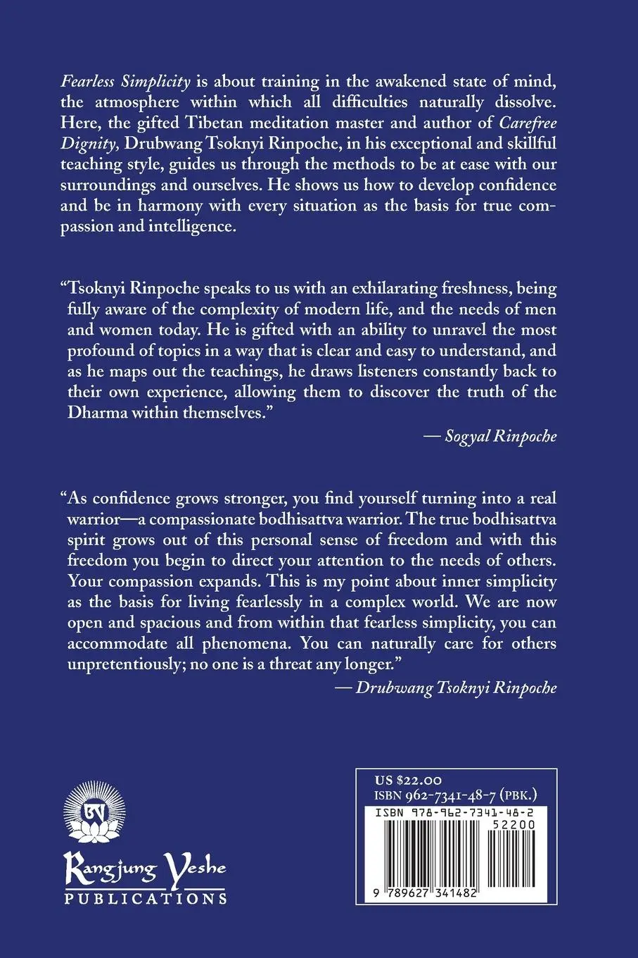 Rückseite: 9789627341482 | Fearless Simplicity | Drubwang Tsoknyi Rinpoche | Taschenbuch | 2003