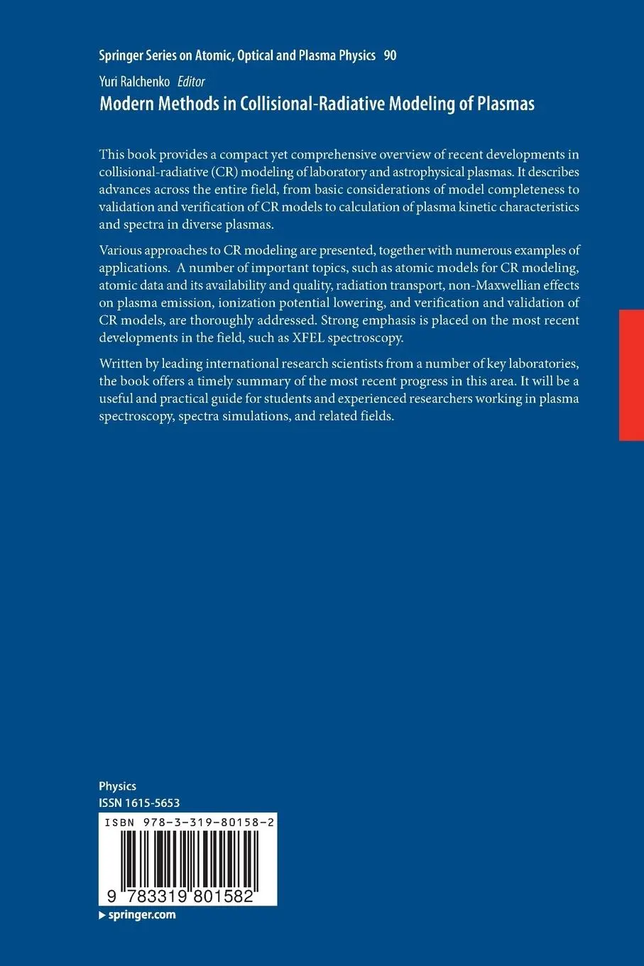 Rückseite: 9783319801582 | Modern Methods in Collisional-Radiative Modeling of Plasmas | Buch | x