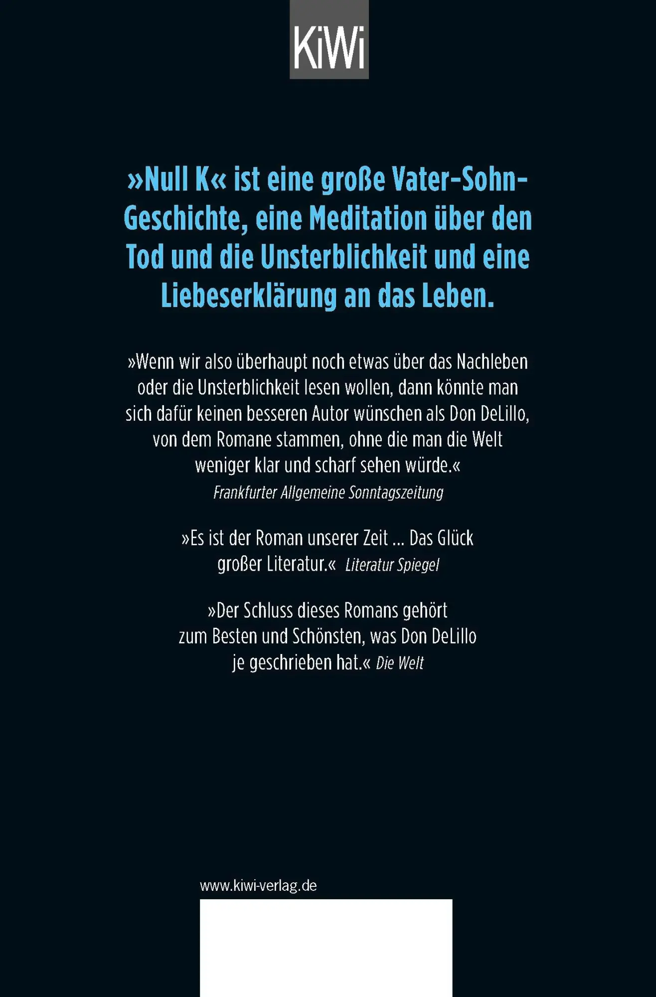 Rückseite: 9783462051582 | Null K | Roman | Don Delillo | Taschenbuch | 280 S. | Deutsch | 2018