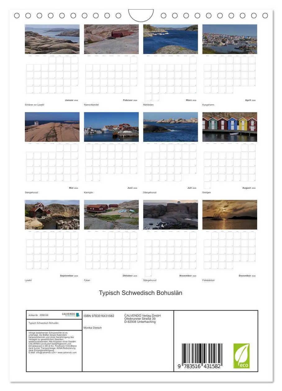 Bild: 9783516431582 | Typisch Schwedisch Bohuslän (Wandkalender 2026 DIN A4 hoch),...