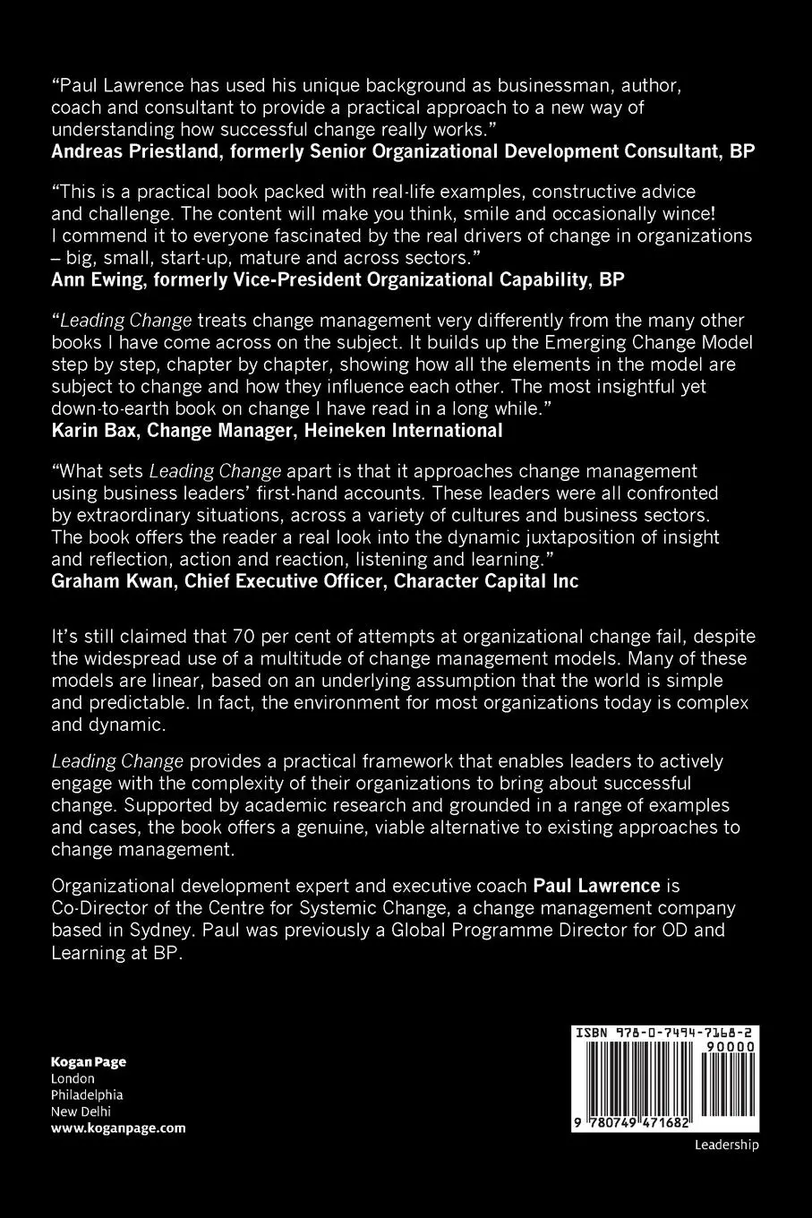 Rückseite: 9780749471682 | Leading Change | How Successful Leaders Approach Change Management
