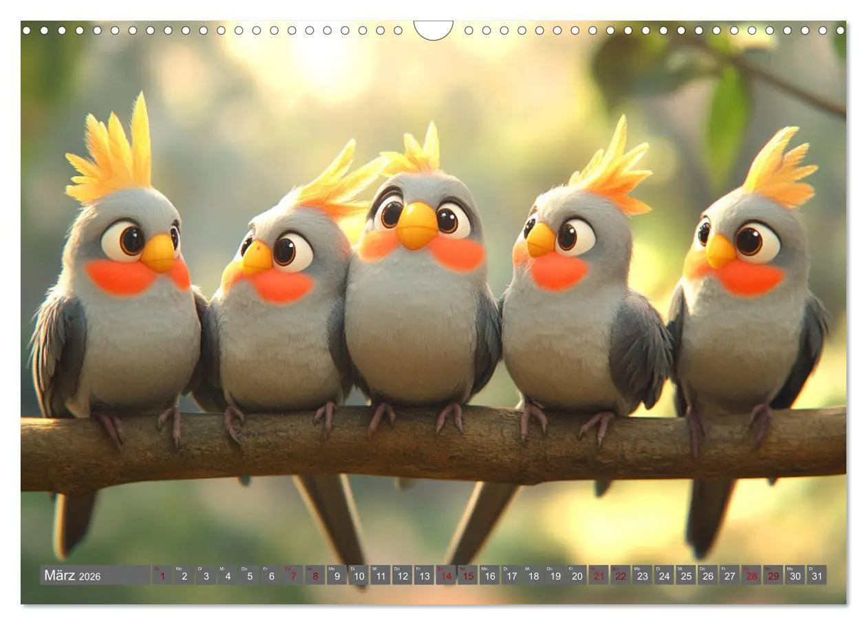 Bild: 9783457261682 | Klein, laut, lustig - Nymphensittiche (Wandkalender 2026 DIN A3...