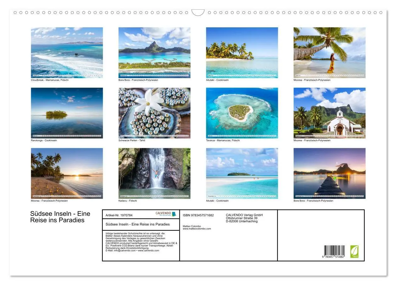 Bild: 9783457571682 | Südsee Inseln - Eine Reise ins Paradies (Wandkalender 2026 DIN A2...