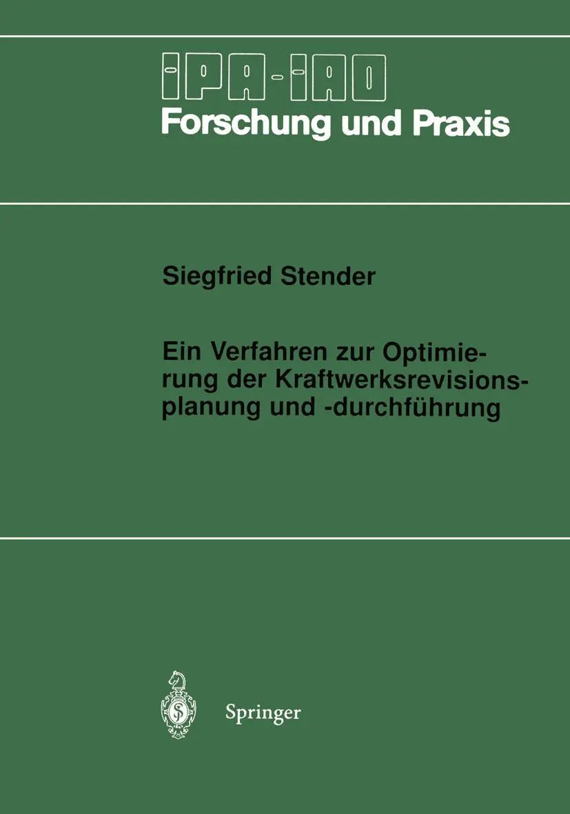 Cover: 9783540631682 | Ein Verfahren zur Optimierung der Kraftwerksrevisionsplanung und...