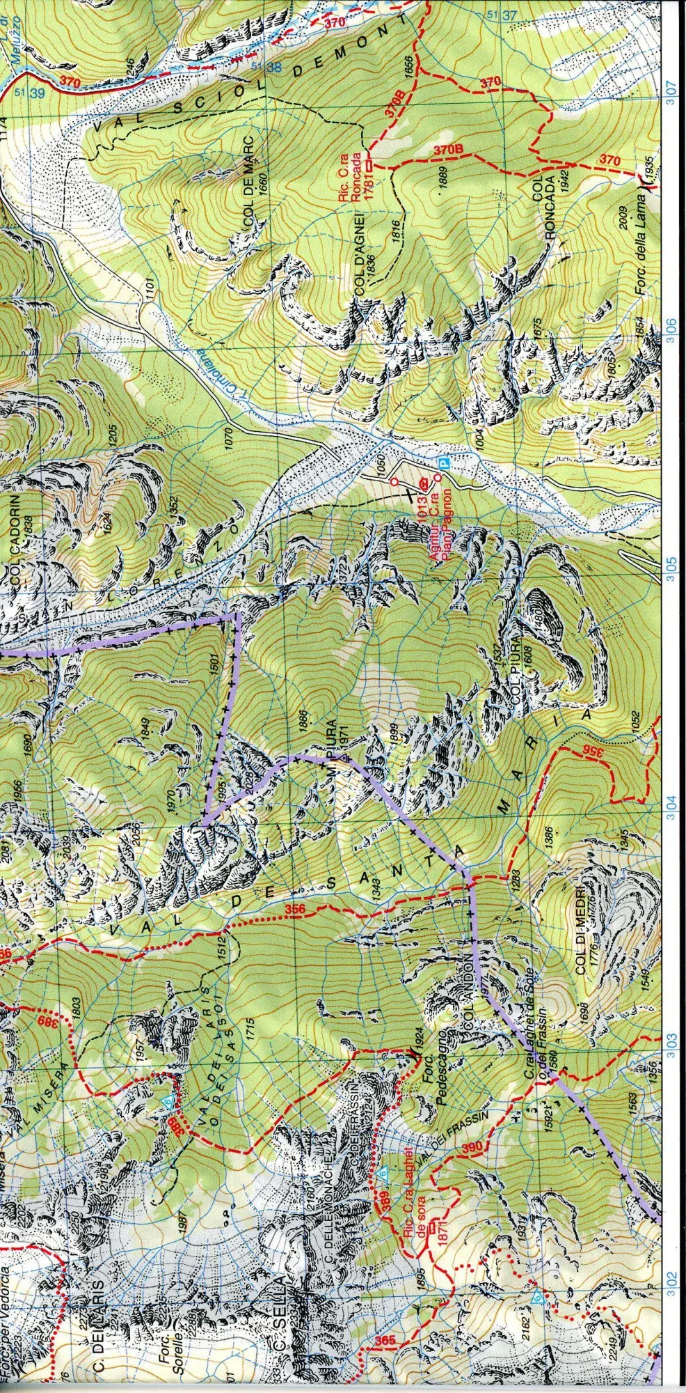 Bild: 9788883151682 | Tabacco Wandern Dolomiti Cadore 1:25000 | Tabacco Wanderkarte 1:25000