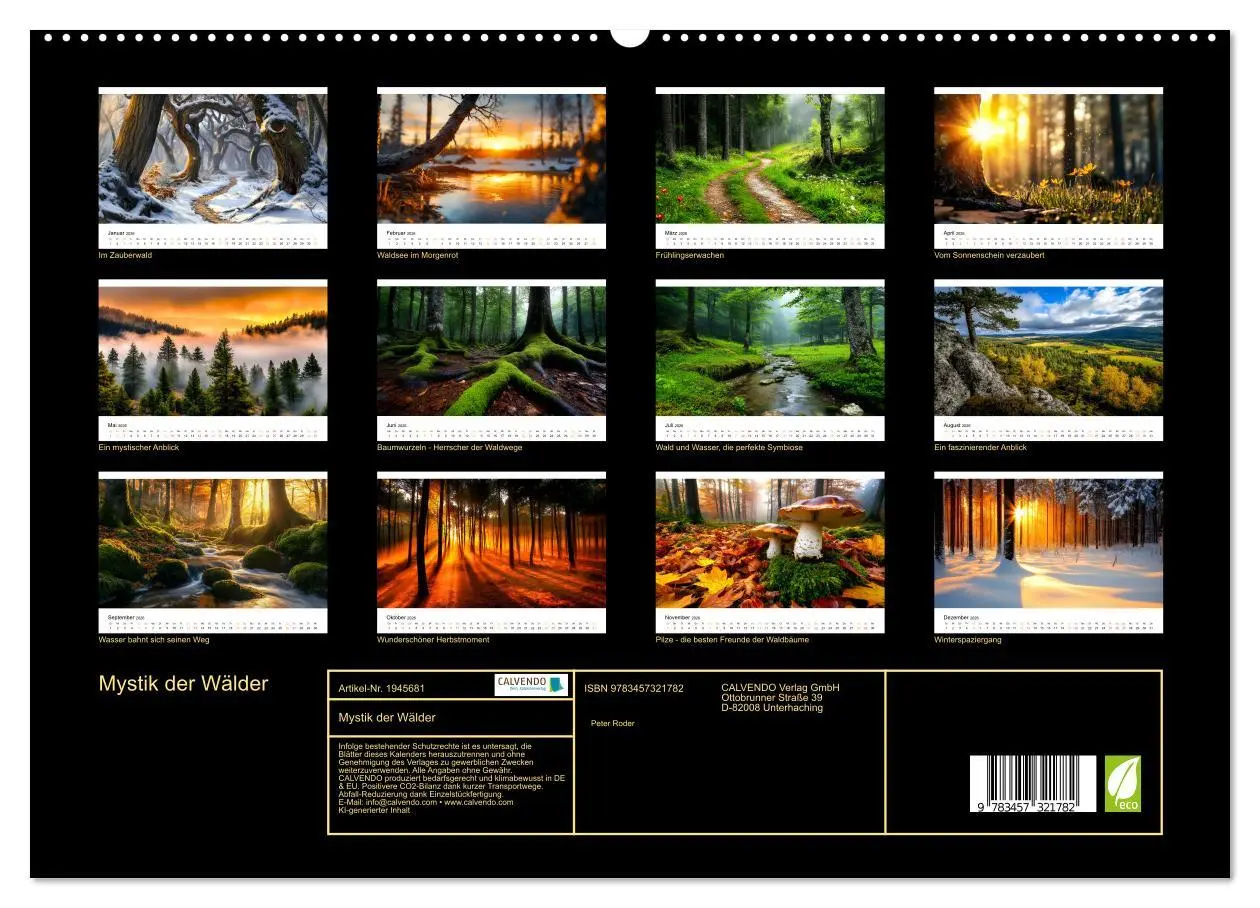 Bild: 9783457321782 | Mystik der Wälder (hochwertiger Premium Wandkalender 2026 DIN A2...