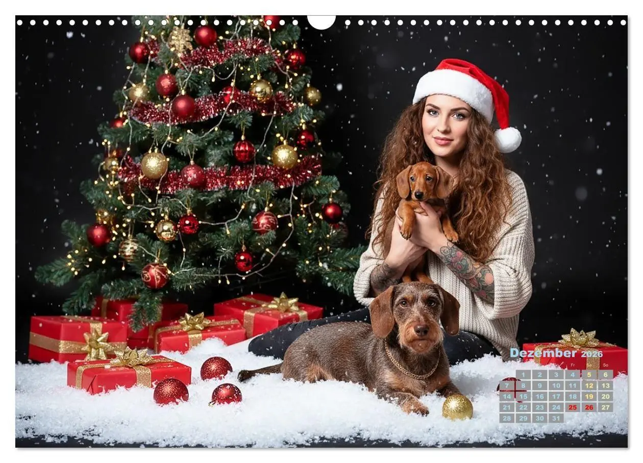 Bild: 9783516721782 | Starke Mädels - Rauhaardackel (Wandkalender 2026 DIN A3 quer),...