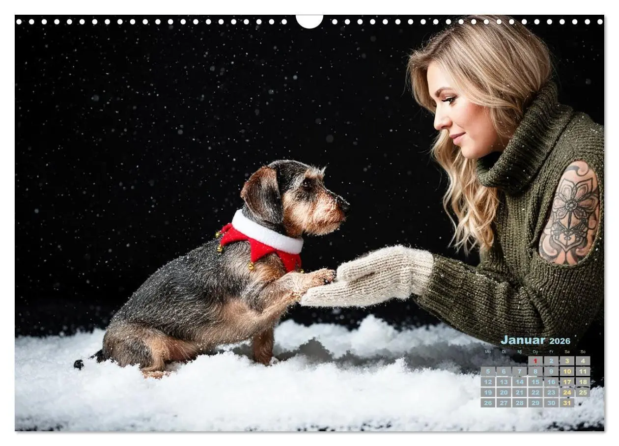 Bild: 9783516721782 | Starke Mädels - Rauhaardackel (Wandkalender 2026 DIN A3 quer),...