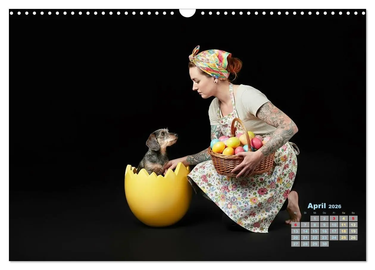 Bild: 9783516721782 | Starke Mädels - Rauhaardackel (Wandkalender 2026 DIN A3 quer),...