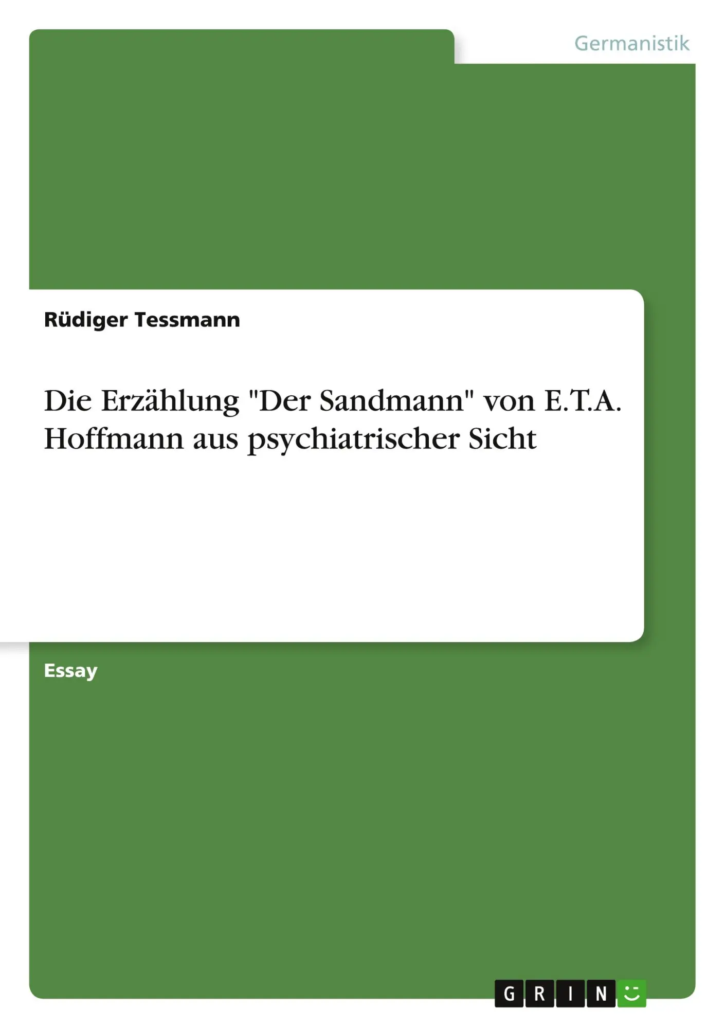 Cover: 9783668671782 | Die Erzählung "Der Sandmann" von E.T.A. Hoffmann aus...