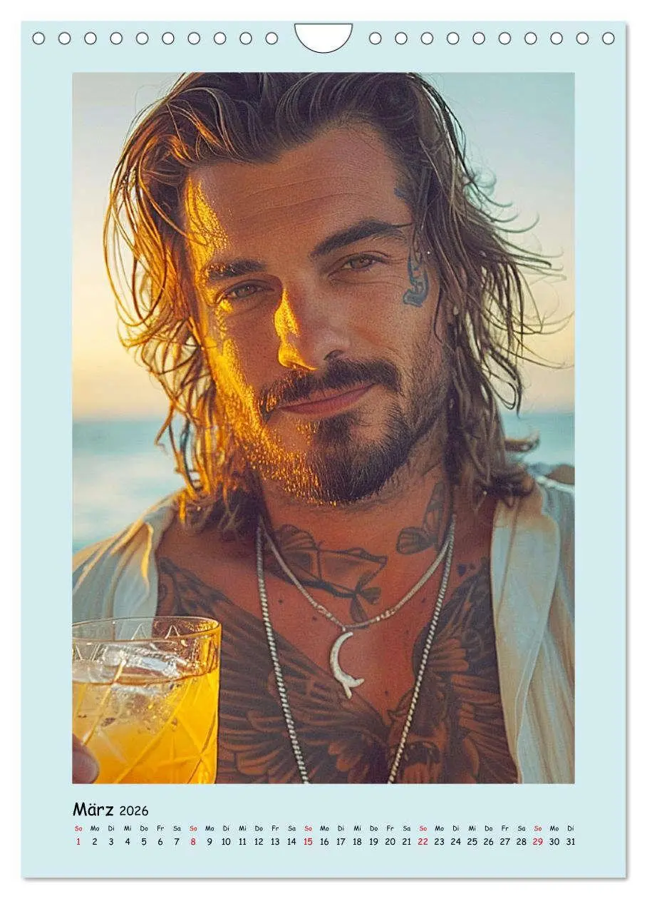 Bild: 9783516261882 | Tattoo-Boys. Coole Jungs am Meer (Wandkalender 2026 DIN A4 hoch),...