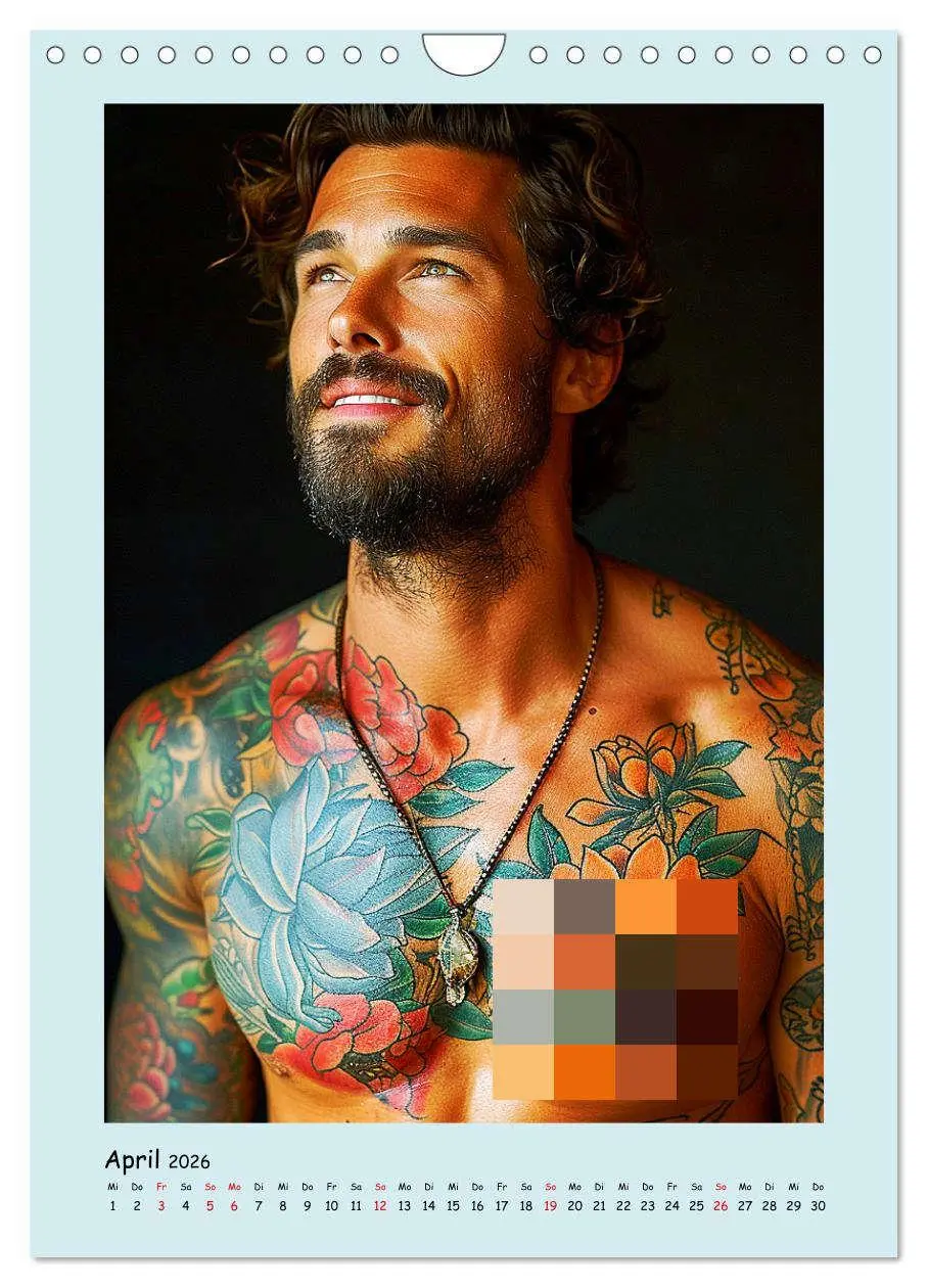 Bild: 9783516261882 | Tattoo-Boys. Coole Jungs am Meer (Wandkalender 2026 DIN A4 hoch),...