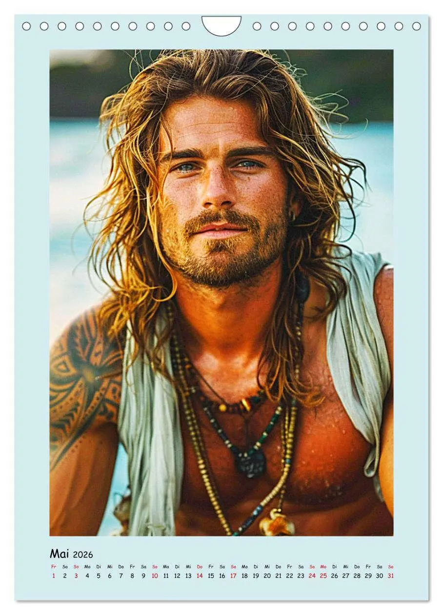 Bild: 9783516261882 | Tattoo-Boys. Coole Jungs am Meer (Wandkalender 2026 DIN A4 hoch),...