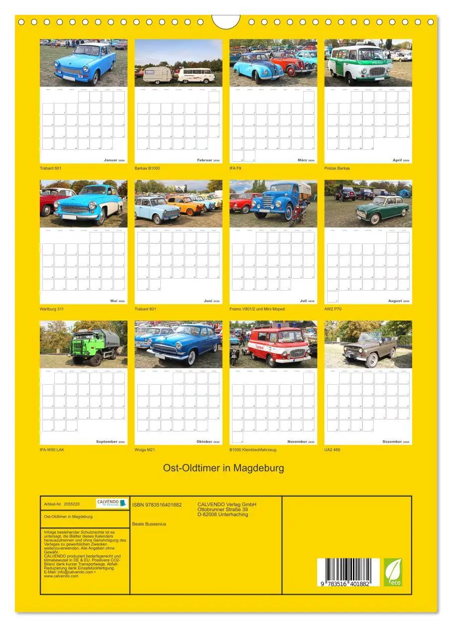 Bild: 9783516401882 | Ost-Oldtimer in Magdeburg (Wandkalender 2026 DIN A3 hoch), CALVENDO...