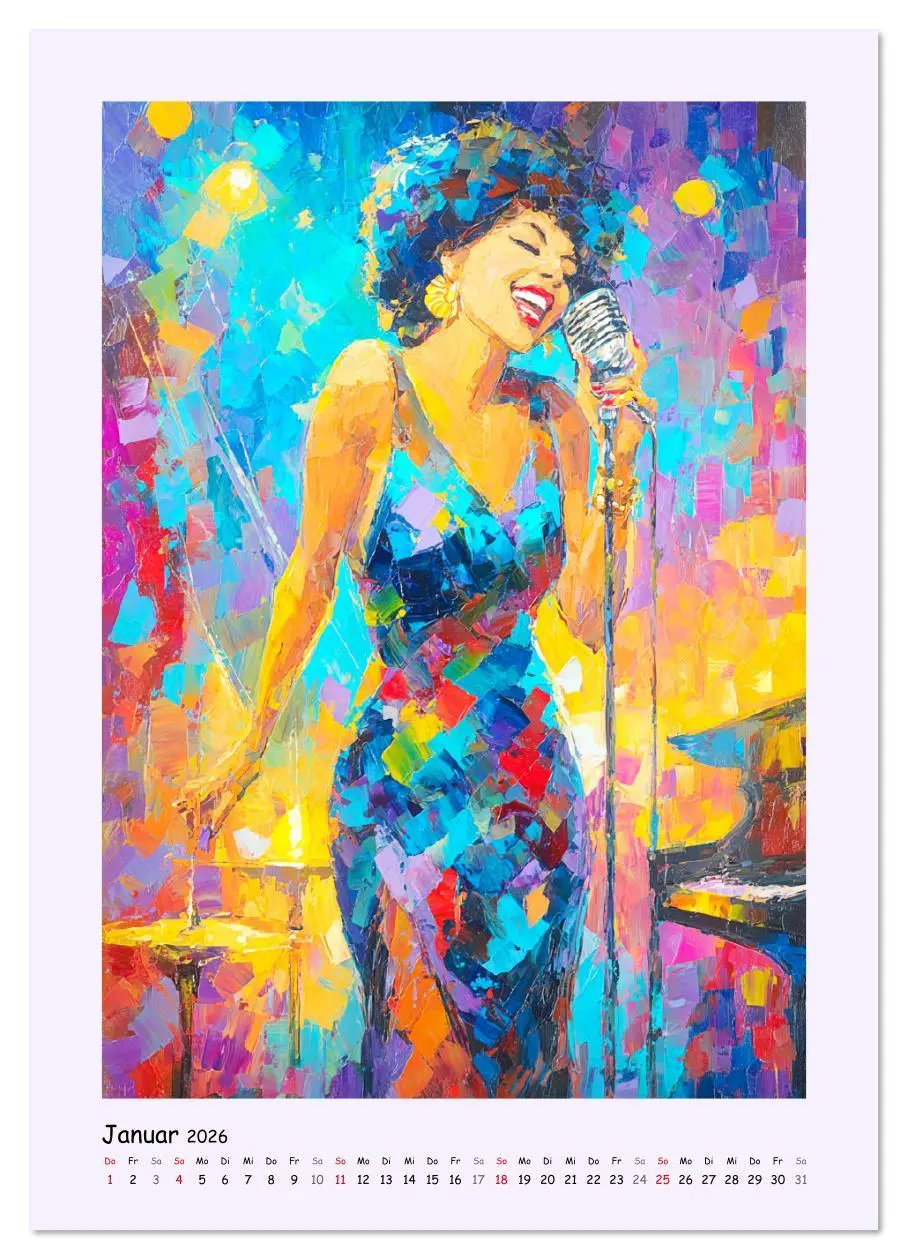 Bild: 9783516641882 | Jazz Seelen. Musiker im Takt der Farben (Wandkalender 2026 DIN A3...