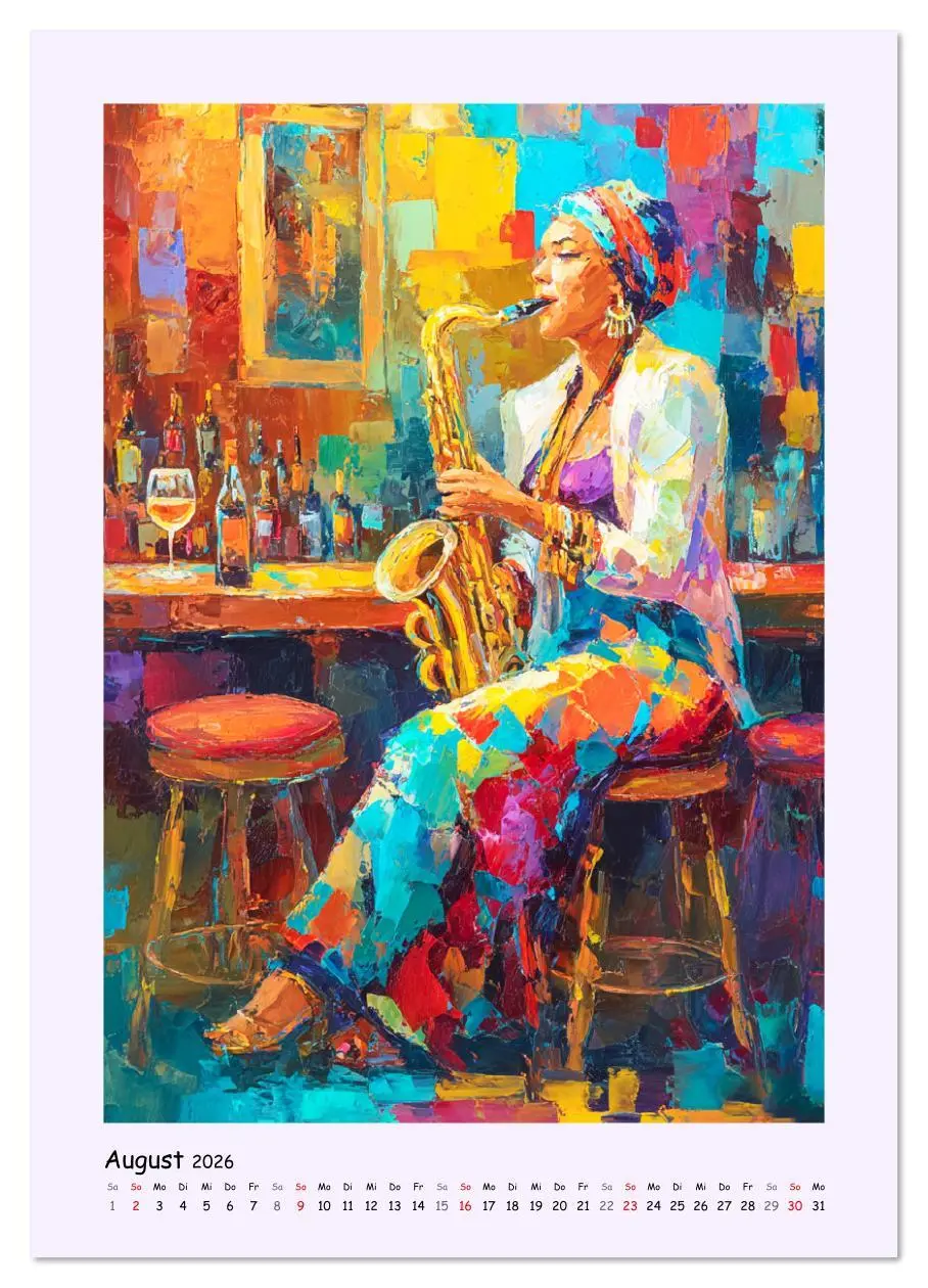 Bild: 9783516641882 | Jazz Seelen. Musiker im Takt der Farben (Wandkalender 2026 DIN A3...