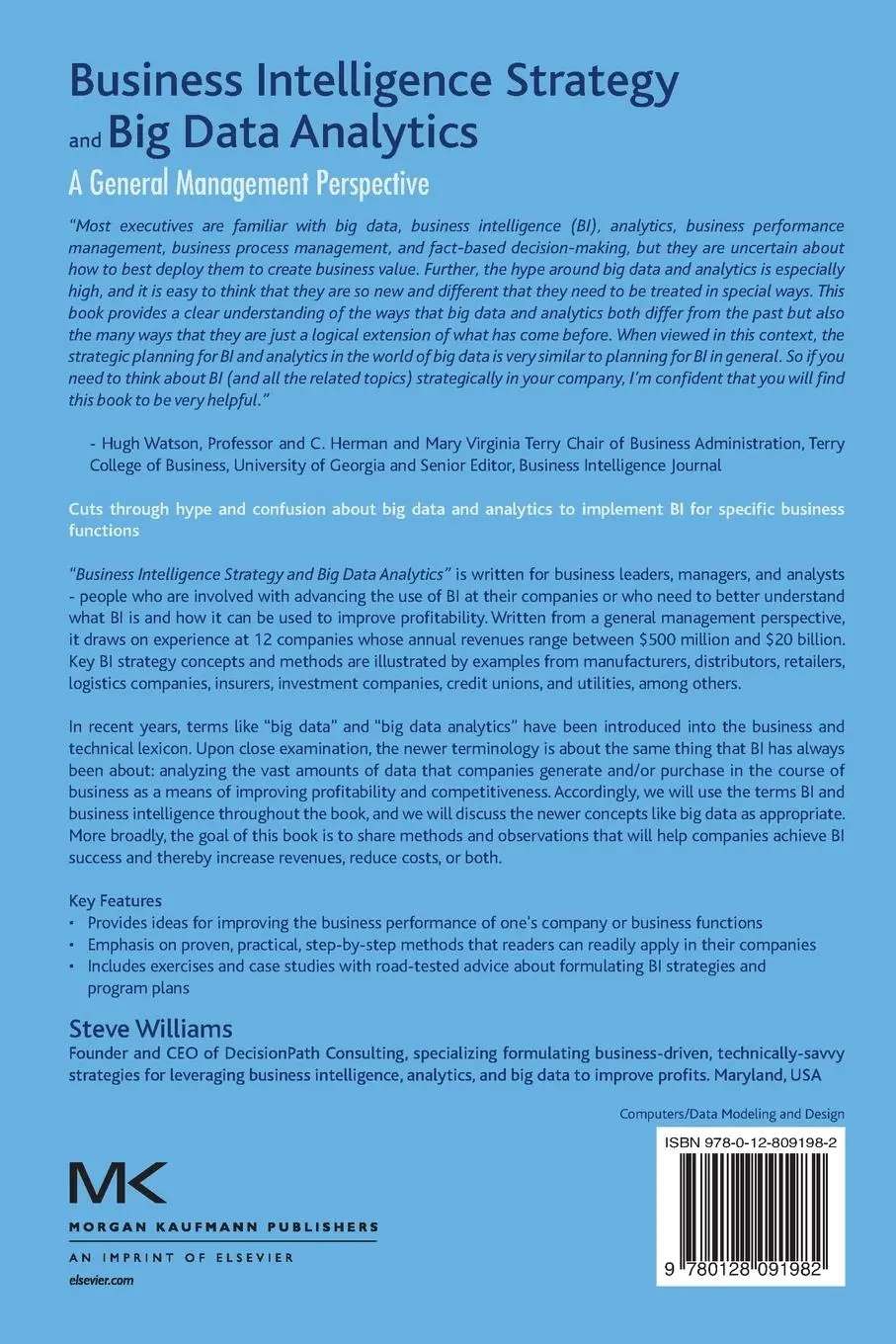 Rückseite: 9780128091982 | Business Intelligence Strategy and Big Data Analytics | Steve Williams