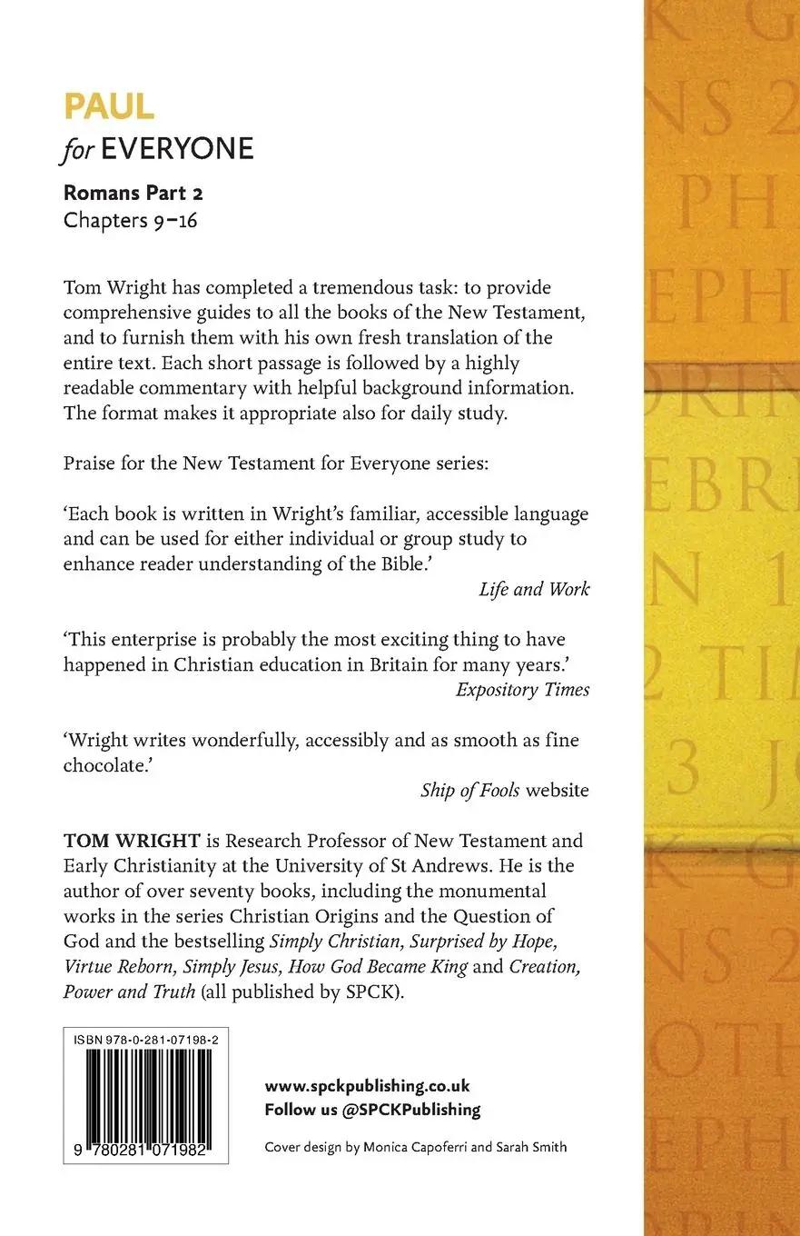 Rückseite: 9780281071982 | Paul for Everyone | Romans Part 2: Romans | Tom Wright | Taschenbuch