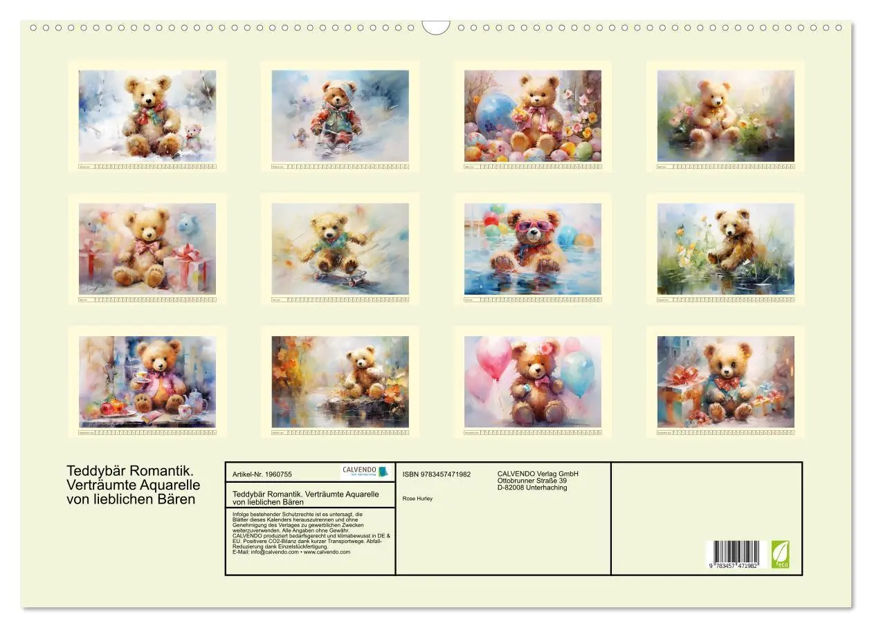Bild: 9783457471982 | Teddybär Romantik. Verträumte Aquarelle von lieblichen Bären...