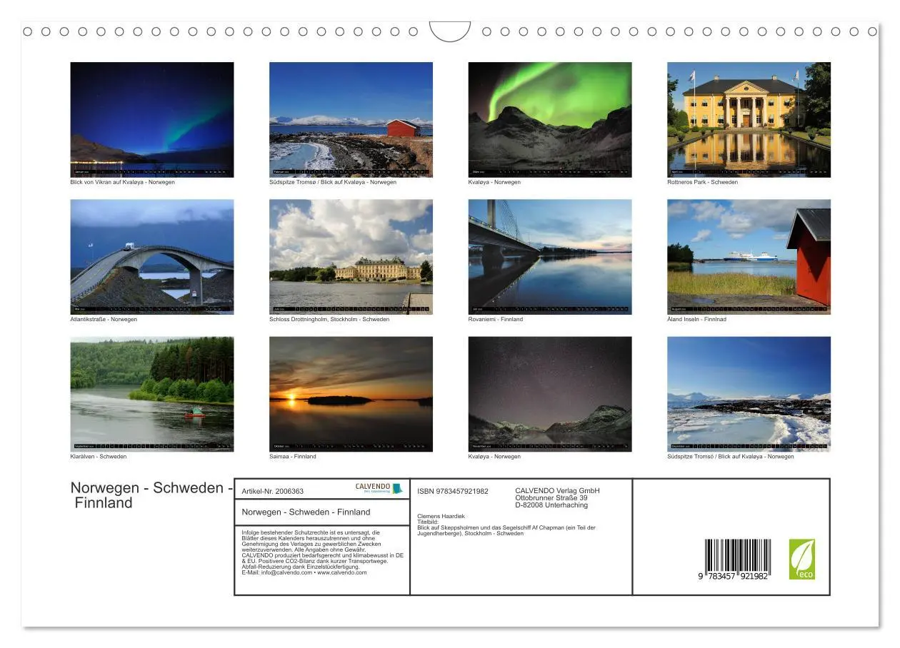 Bild: 9783457921982 | Norwegen - Schweden - Finnland (Wandkalender 2026 DIN A3 quer),...