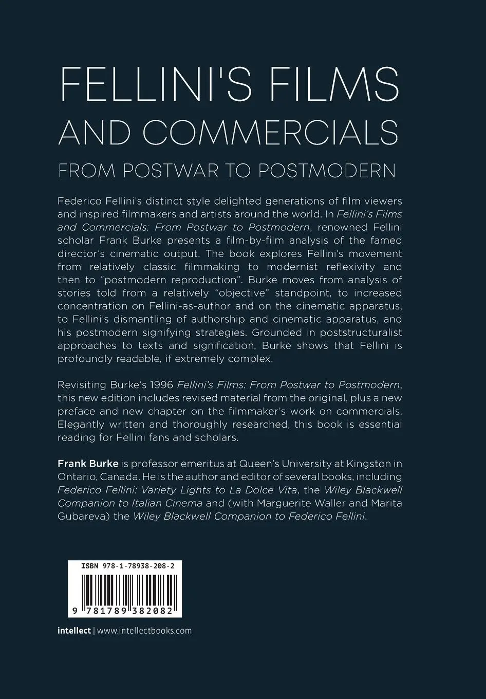 Rückseite: 9781789382082 | Fellini's Films and Commercials | From Postwar to Postmodern | Burke